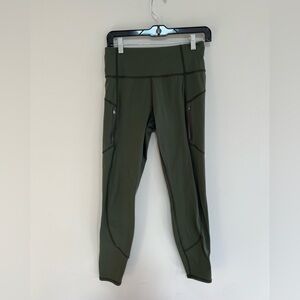 Athleta Rainier High Rise Legging Olive Green, size Small